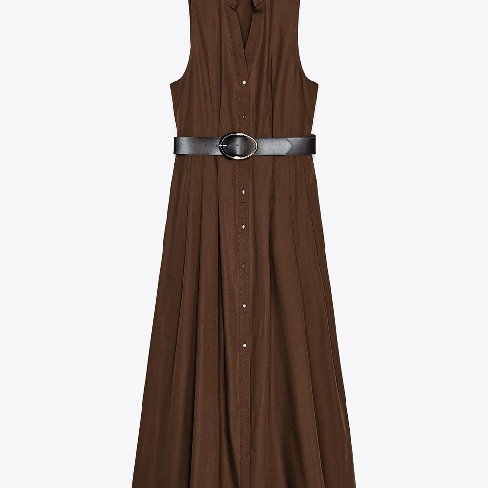 BELTED MIDI DRESS BRAND NWT
BROWN 5029/101/700/04 Elegant Brown Sleeveless Dress